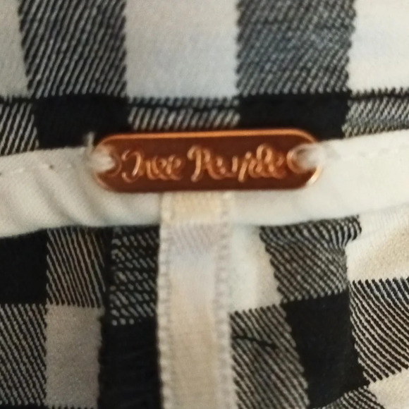 Free People high rise cropped flare checked gingham zip button closure Medium - Picture 9 of 12